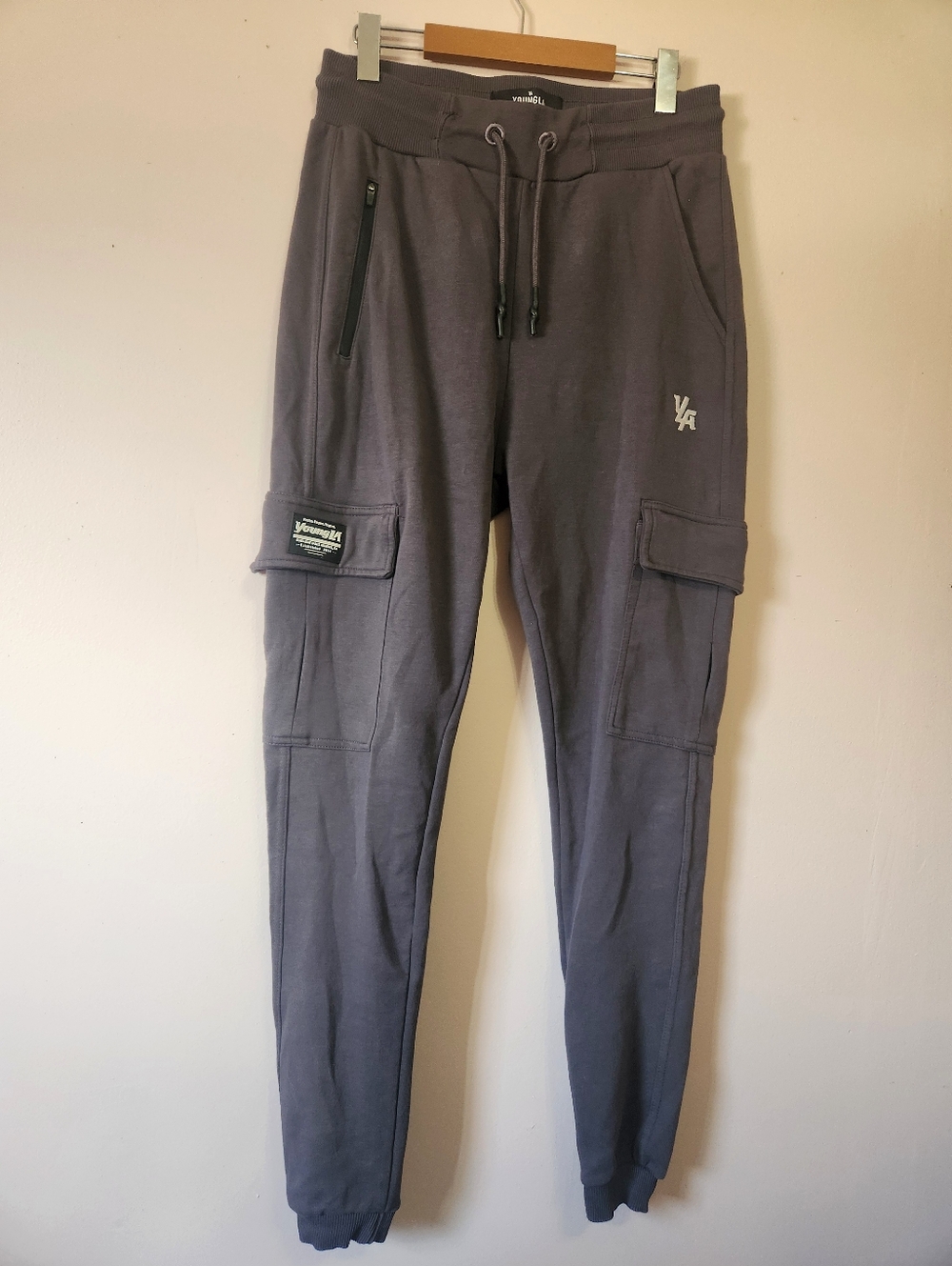 YoungLA 225 Legacy Superlative Cargo Joggers - EUC - Heather Grey - Size L